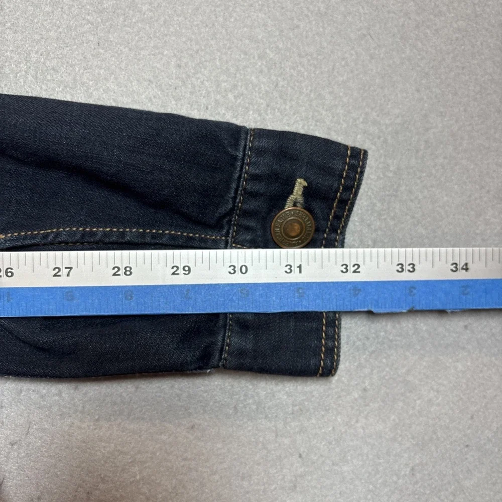 American Eagle Denim Blue Mid‎ Length Women's Size XL Button Up Collared Jacket
